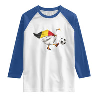 Belgium Soccer Goose Raglan Shirt Belgian Flag Patriotic Football Fan Graphic