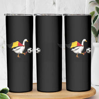 Belgium Soccer Goose Skinny Tumbler Belgian Flag Patriotic Football Fan Graphic