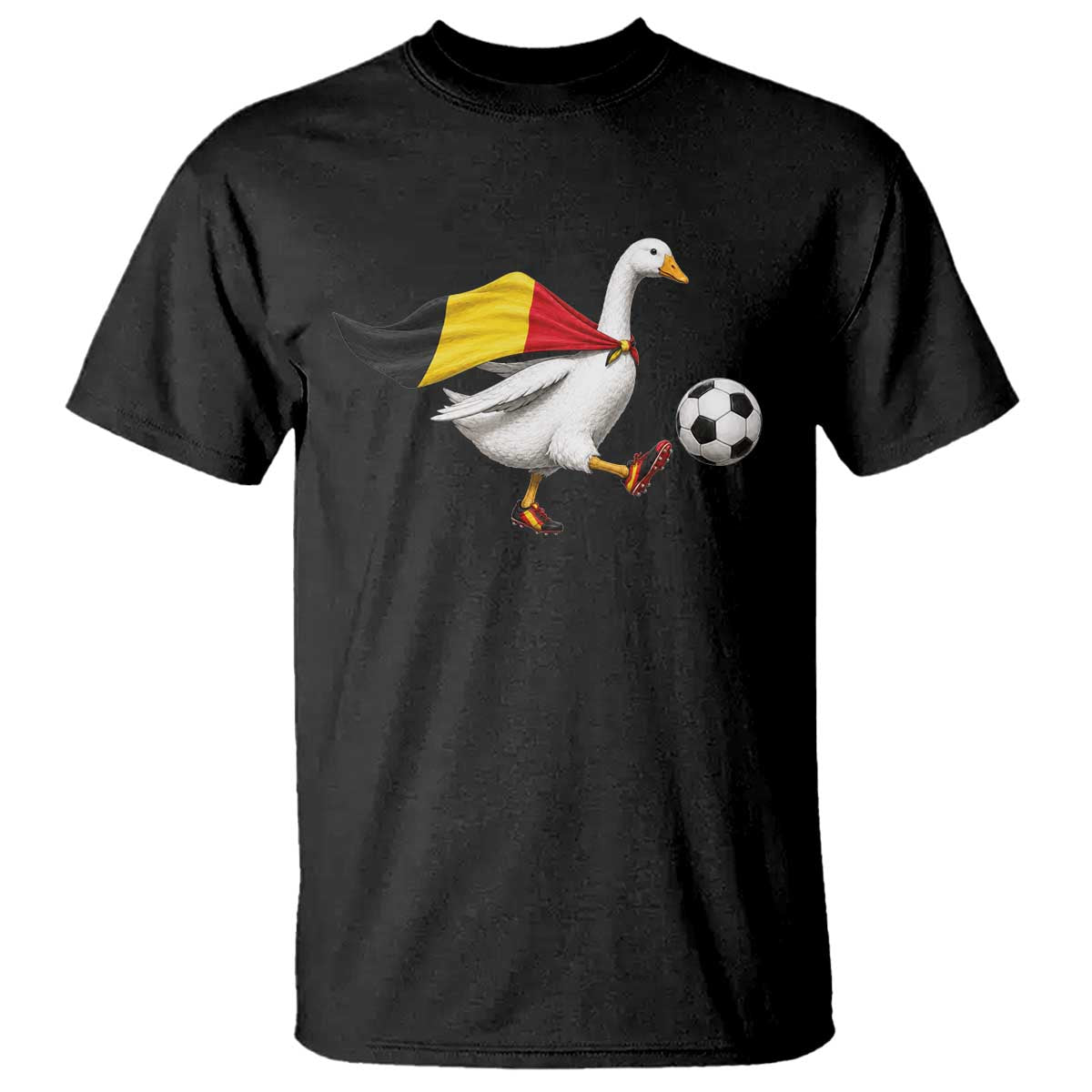 Belgium Soccer Goose T Shirt Belgian Flag Patriotic Football Fan Graphic