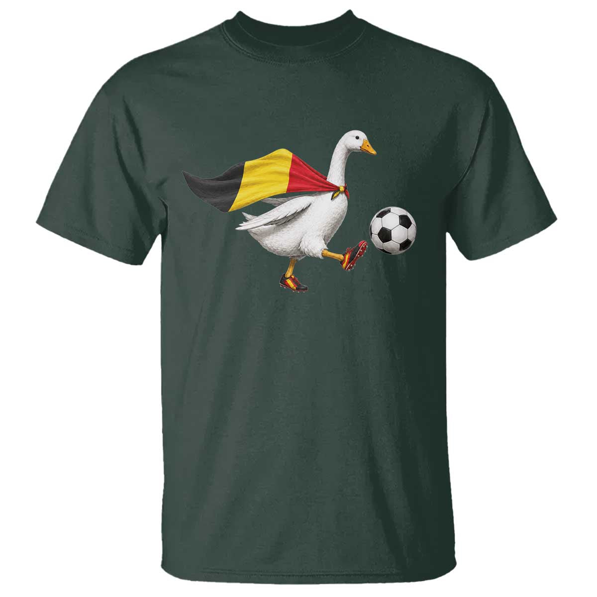 Belgium Soccer Goose T Shirt Belgian Flag Patriotic Football Fan Graphic
