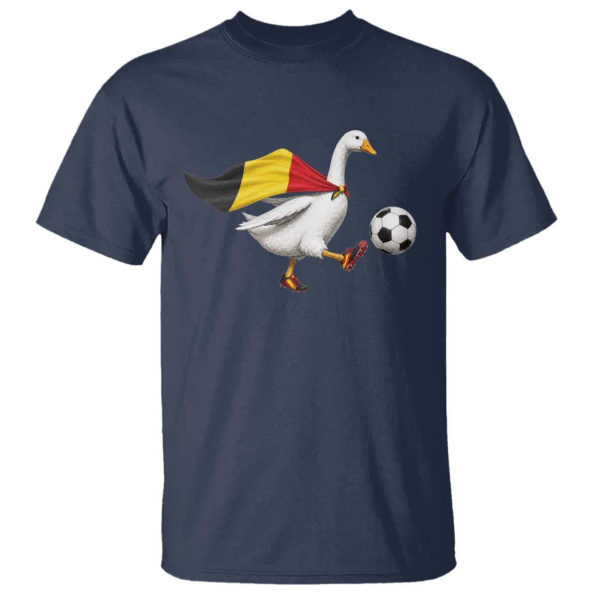 Belgium Soccer Goose T Shirt Belgian Flag Patriotic Football Fan Graphic