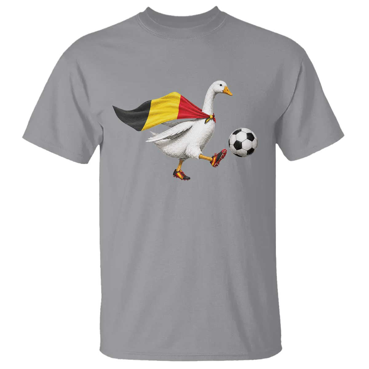Belgium Soccer Goose T Shirt Belgian Flag Patriotic Football Fan Graphic