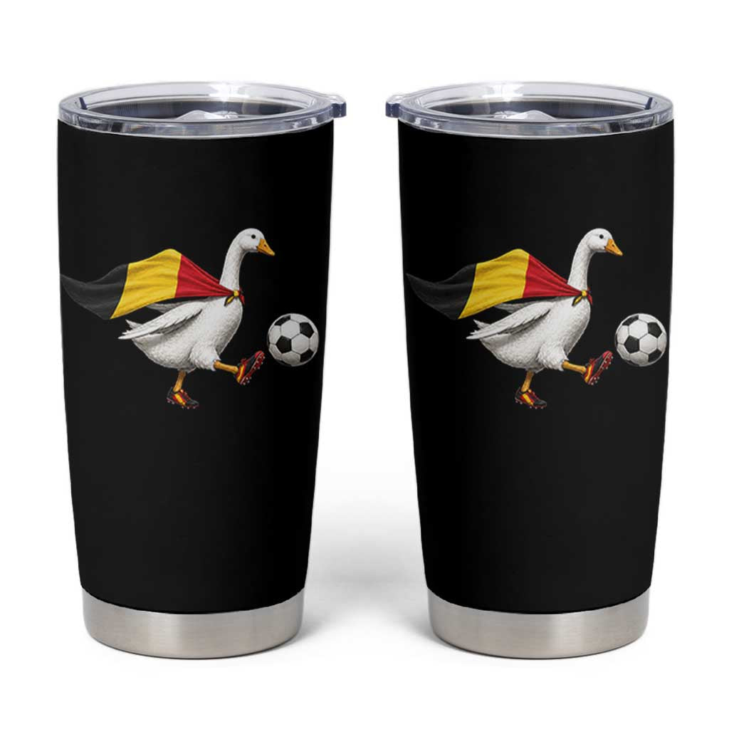 Belgium Soccer Goose Tumbler Cup Belgian Flag Patriotic Football Fan Graphic