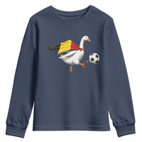 Belgium Soccer Goose Youth Sweatshirt Belgian Flag Patriotic Football Fan Graphic