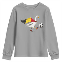 Belgium Soccer Goose Youth Sweatshirt Belgian Flag Patriotic Football Fan Graphic