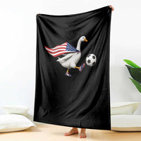 USA Soccer Goose Throw Blanket American Flag Patriotic Football Fan Graphic