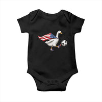 USA Soccer Goose Baby Onesie American Flag Patriotic Football Fan Graphic
