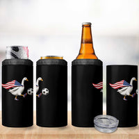 USA Soccer Goose 4 in 1 Can Cooler Tumbler American Flag Patriotic Football Fan Graphic