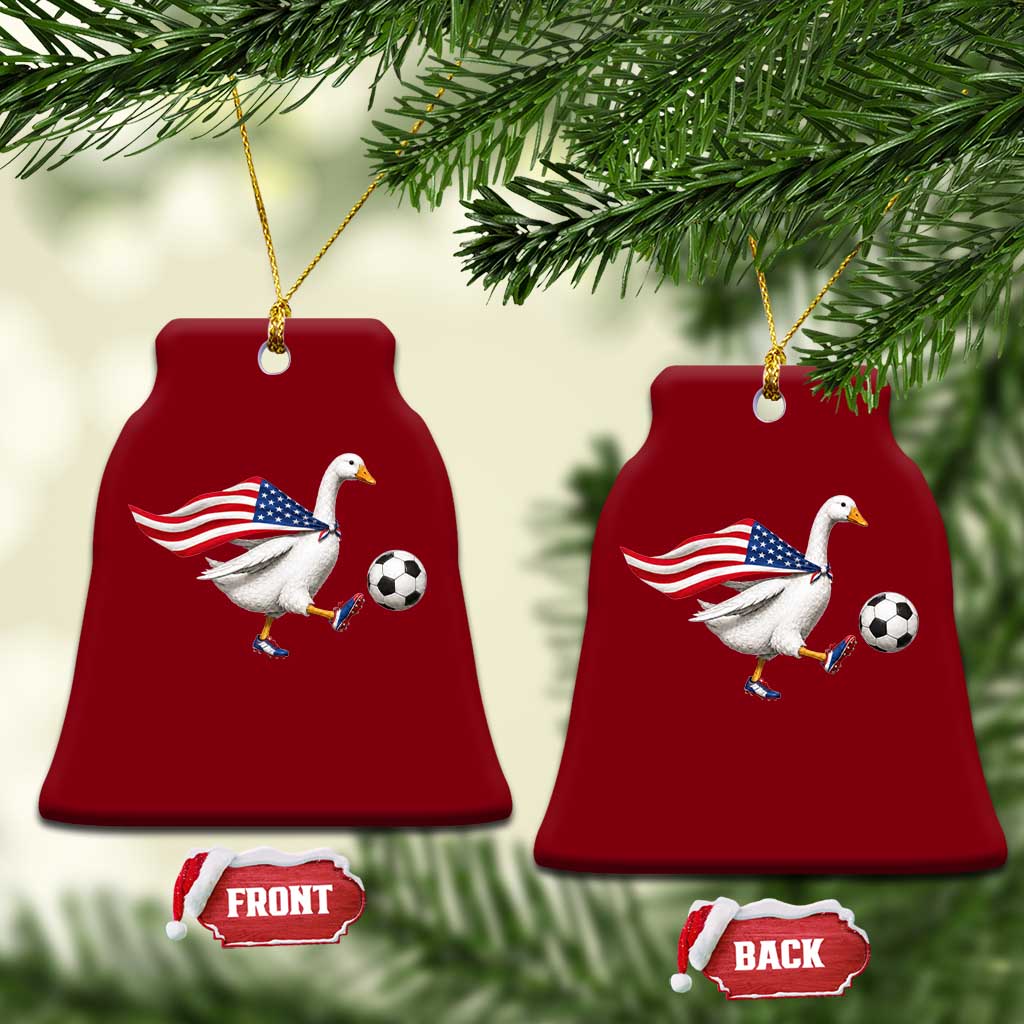 USA Soccer Goose Ceramic Ornament American Flag Patriotic Football Fan Graphic