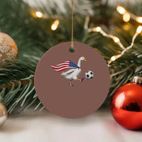 USA Soccer Goose Ceramic Ornament American Flag Patriotic Football Fan Graphic