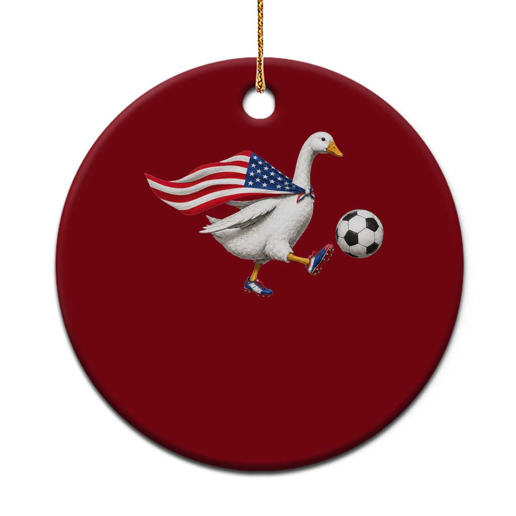 USA Soccer Goose Ceramic Ornament American Flag Patriotic Football Fan Graphic