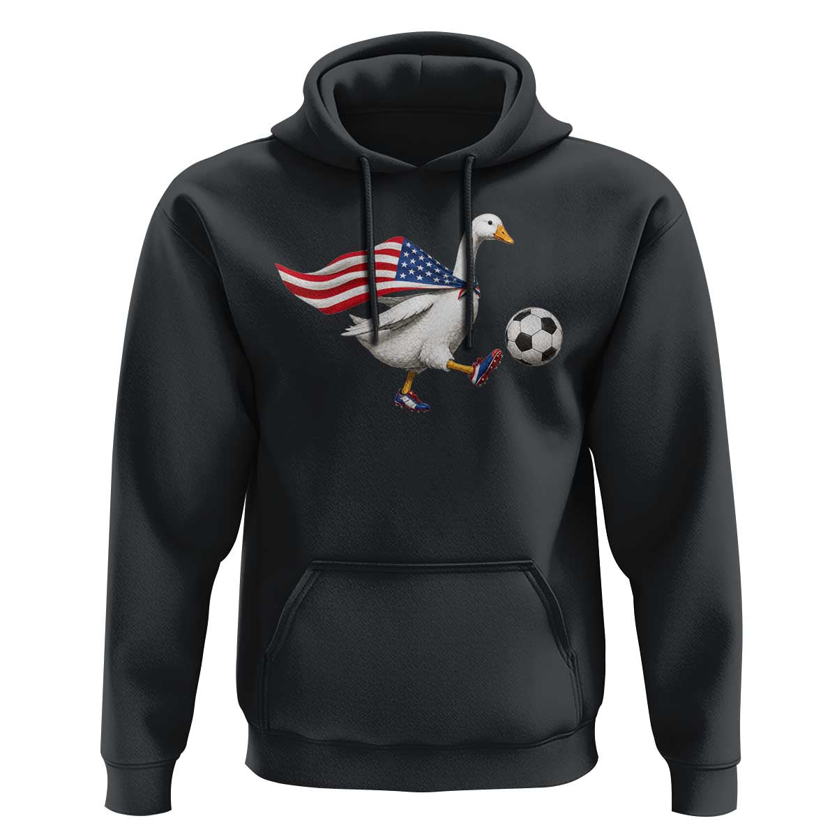 USA Soccer Goose Hoodie American Flag Patriotic Football Fan Graphic