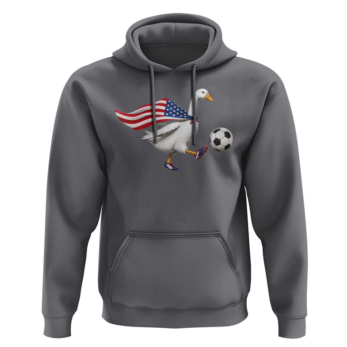USA Soccer Goose Hoodie American Flag Patriotic Football Fan Graphic