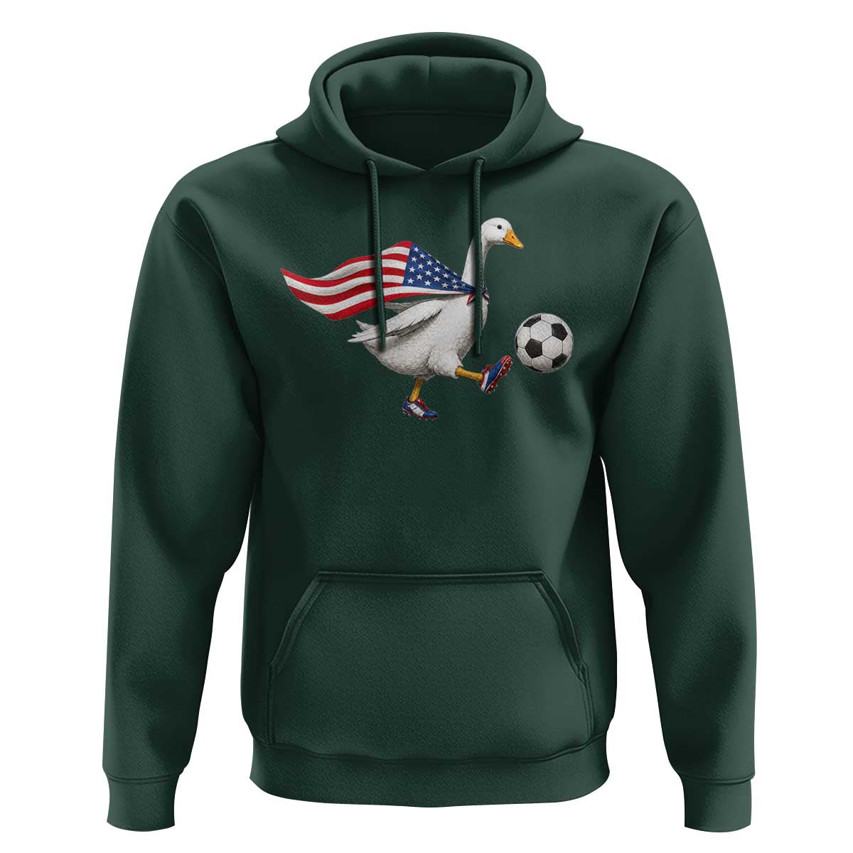 USA Soccer Goose Hoodie American Flag Patriotic Football Fan Graphic