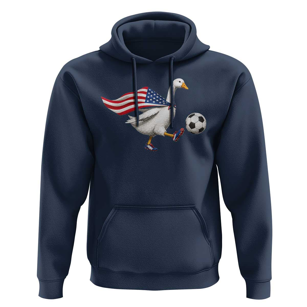 USA Soccer Goose Hoodie American Flag Patriotic Football Fan Graphic