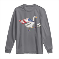 USA Soccer Goose Long Sleeve Shirt American Flag Patriotic Football Fan Graphic
