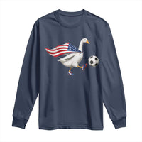 USA Soccer Goose Long Sleeve Shirt American Flag Patriotic Football Fan Graphic