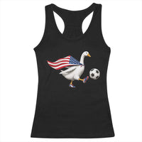 USA Soccer Goose Racerback Tank Top American Flag Patriotic Football Fan Graphic