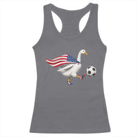 USA Soccer Goose Racerback Tank Top American Flag Patriotic Football Fan Graphic