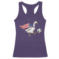 USA Soccer Goose Racerback Tank Top American Flag Patriotic Football Fan Graphic