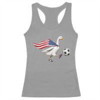 USA Soccer Goose Racerback Tank Top American Flag Patriotic Football Fan Graphic