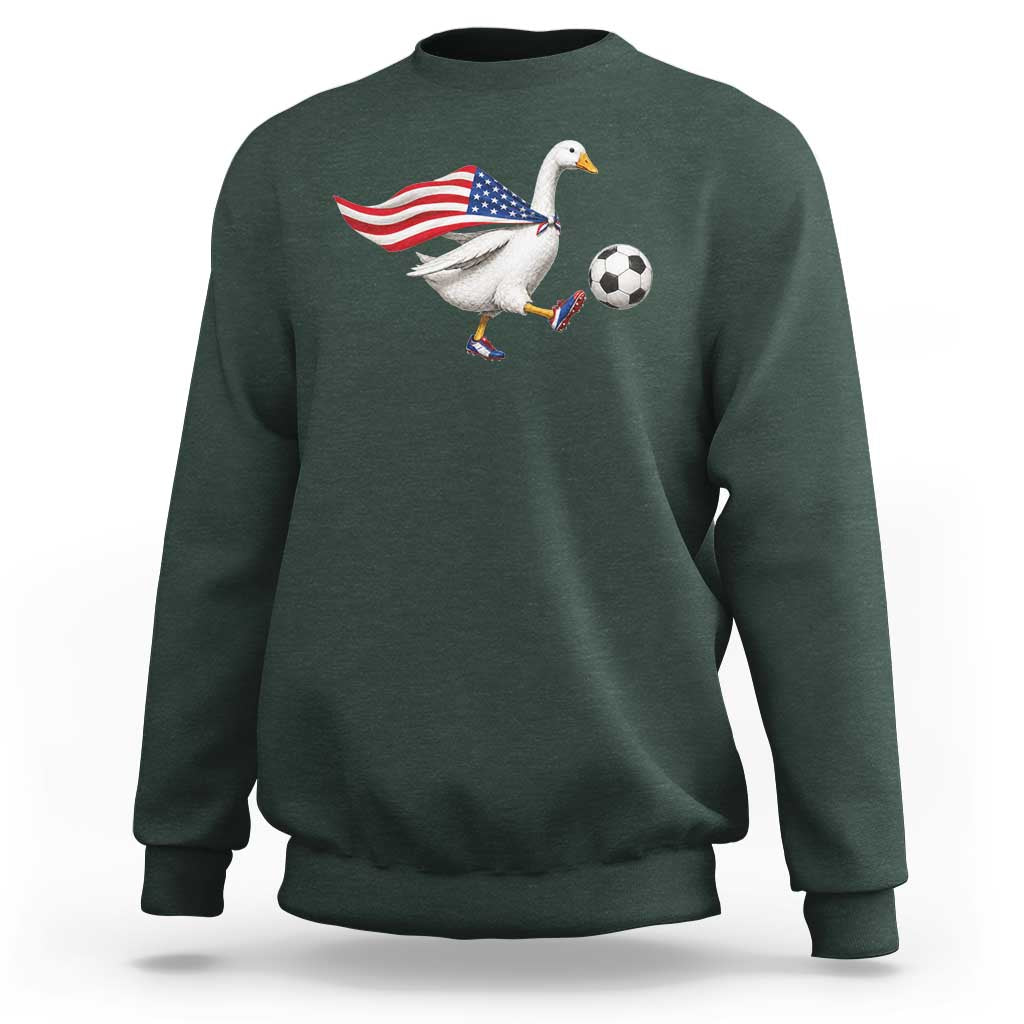 USA Soccer Goose Sweatshirt American Flag Patriotic Football Fan Graphic
