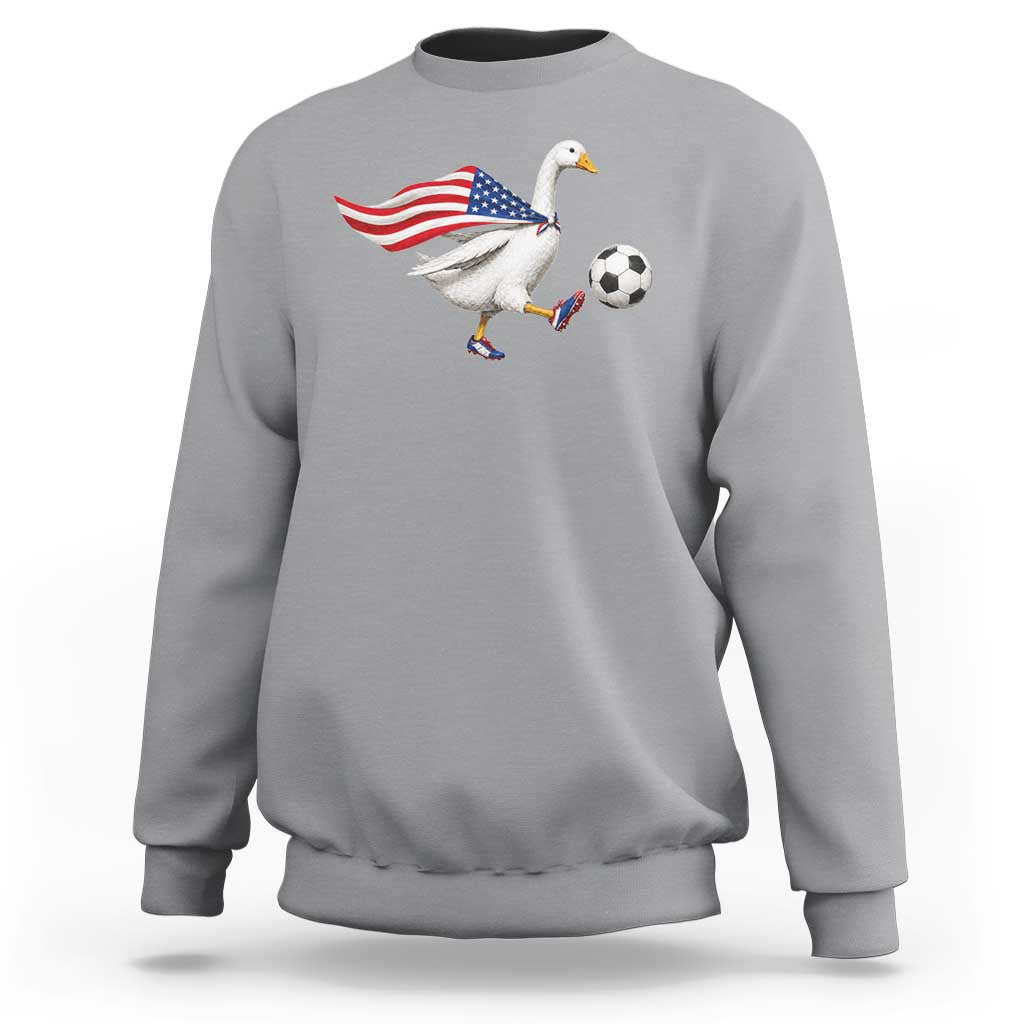 USA Soccer Goose Sweatshirt American Flag Patriotic Football Fan Graphic