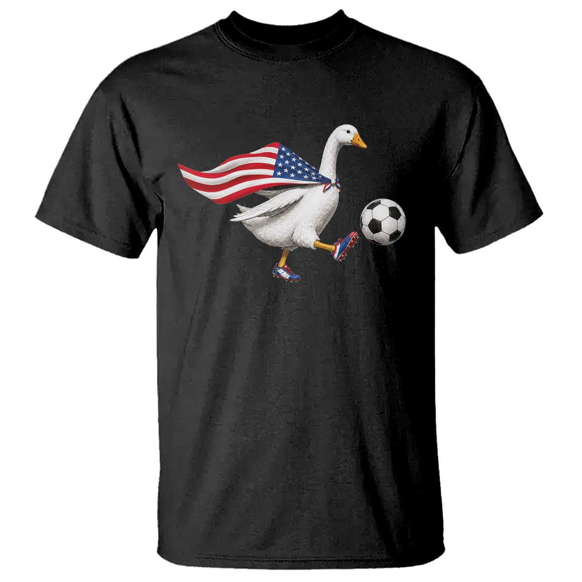 USA Soccer Goose T Shirt American Flag Patriotic Football Fan Graphic