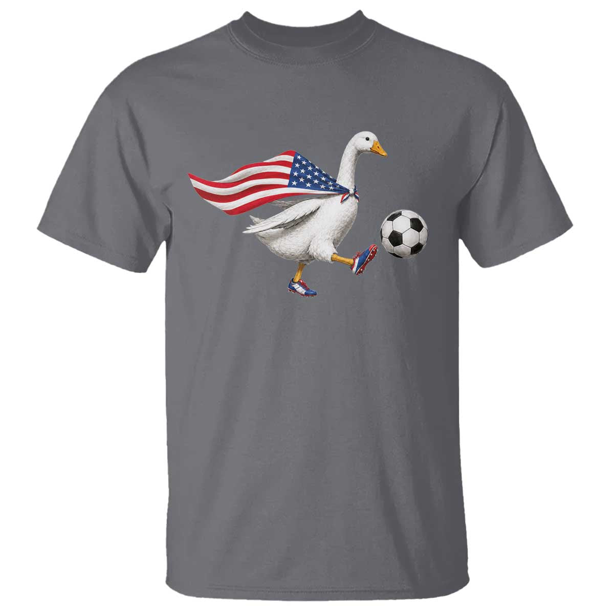 USA Soccer Goose T Shirt American Flag Patriotic Football Fan Graphic
