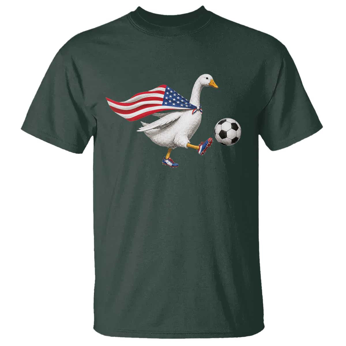 USA Soccer Goose T Shirt American Flag Patriotic Football Fan Graphic