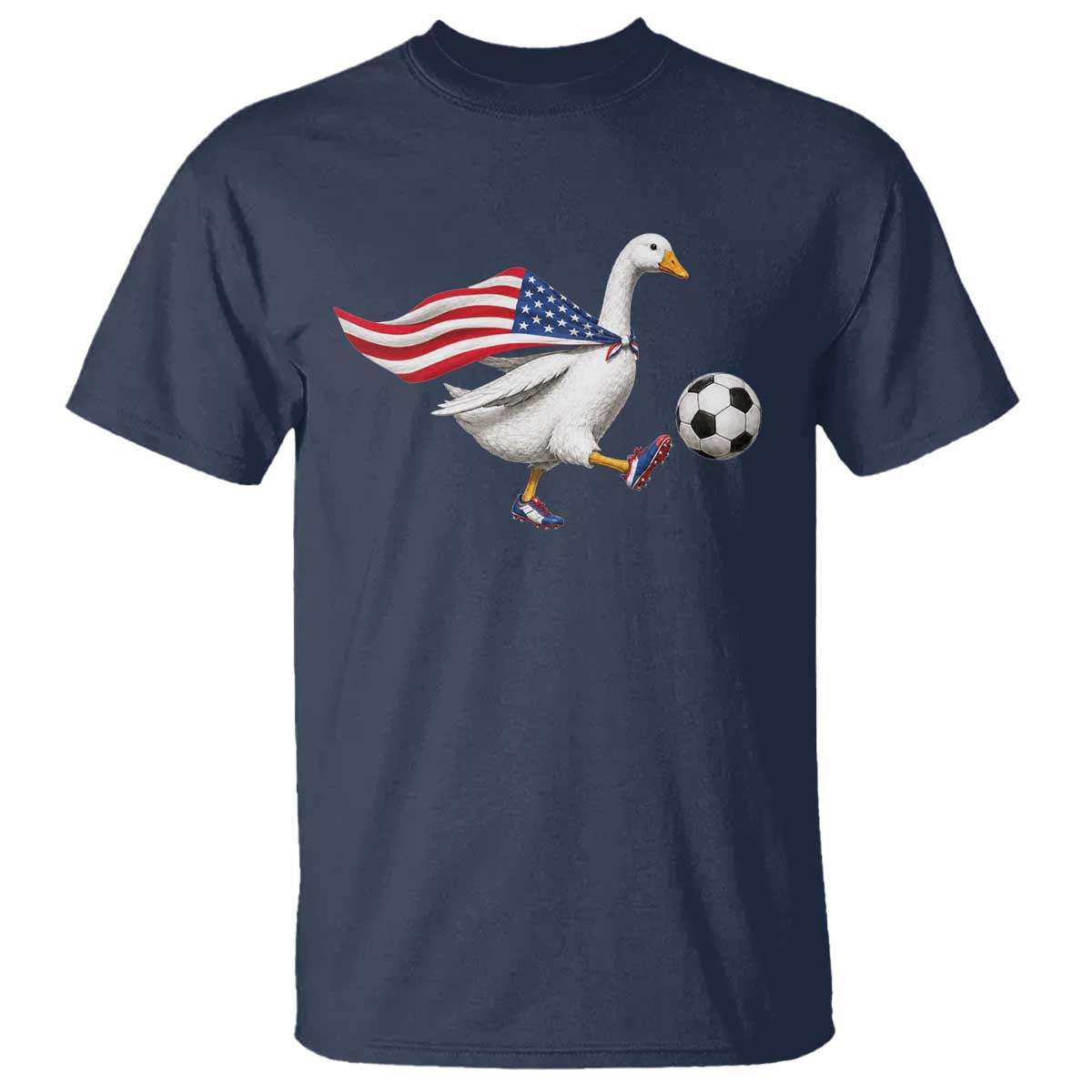 USA Soccer Goose T Shirt American Flag Patriotic Football Fan Graphic