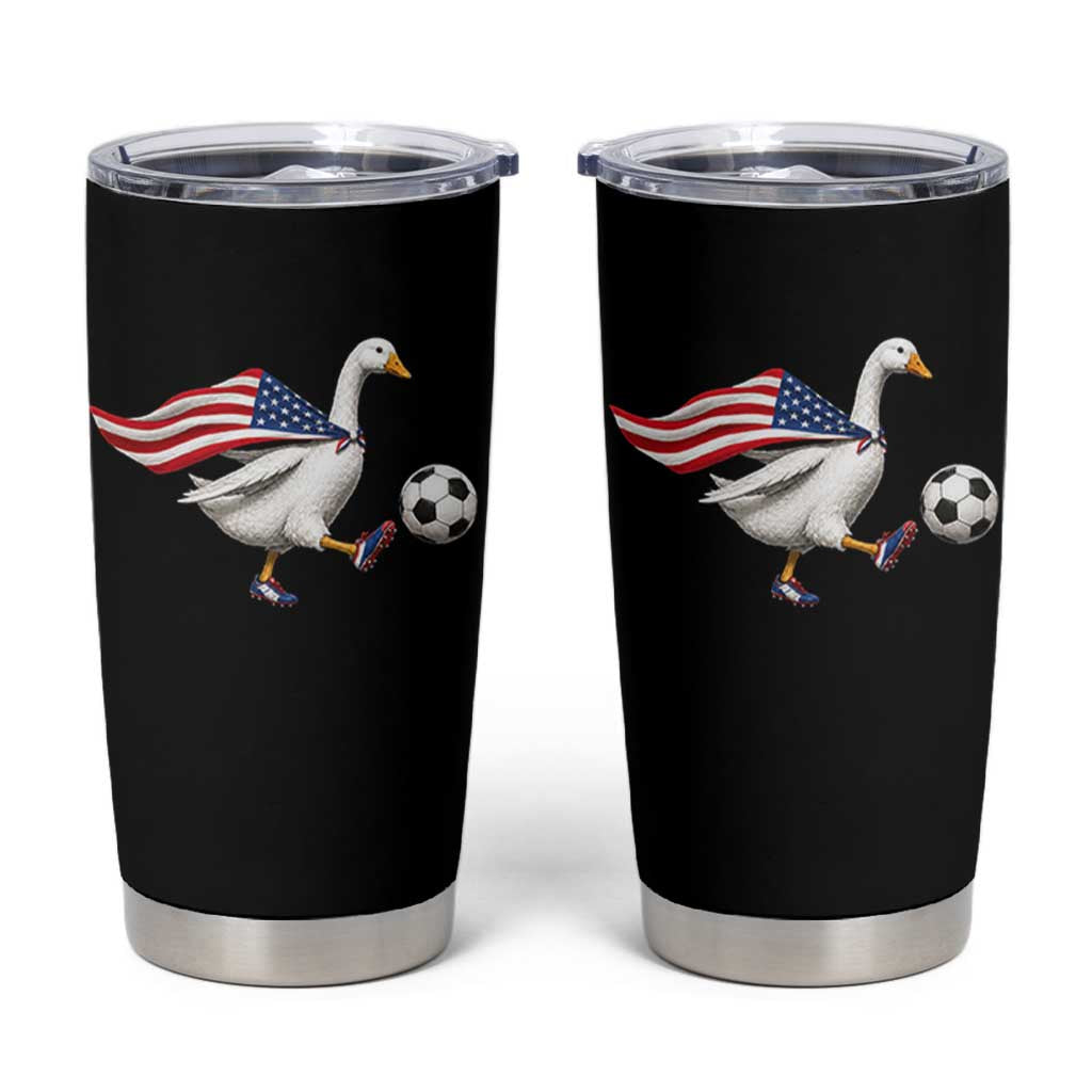 USA Soccer Goose Tumbler Cup American Flag Patriotic Football Fan Graphic