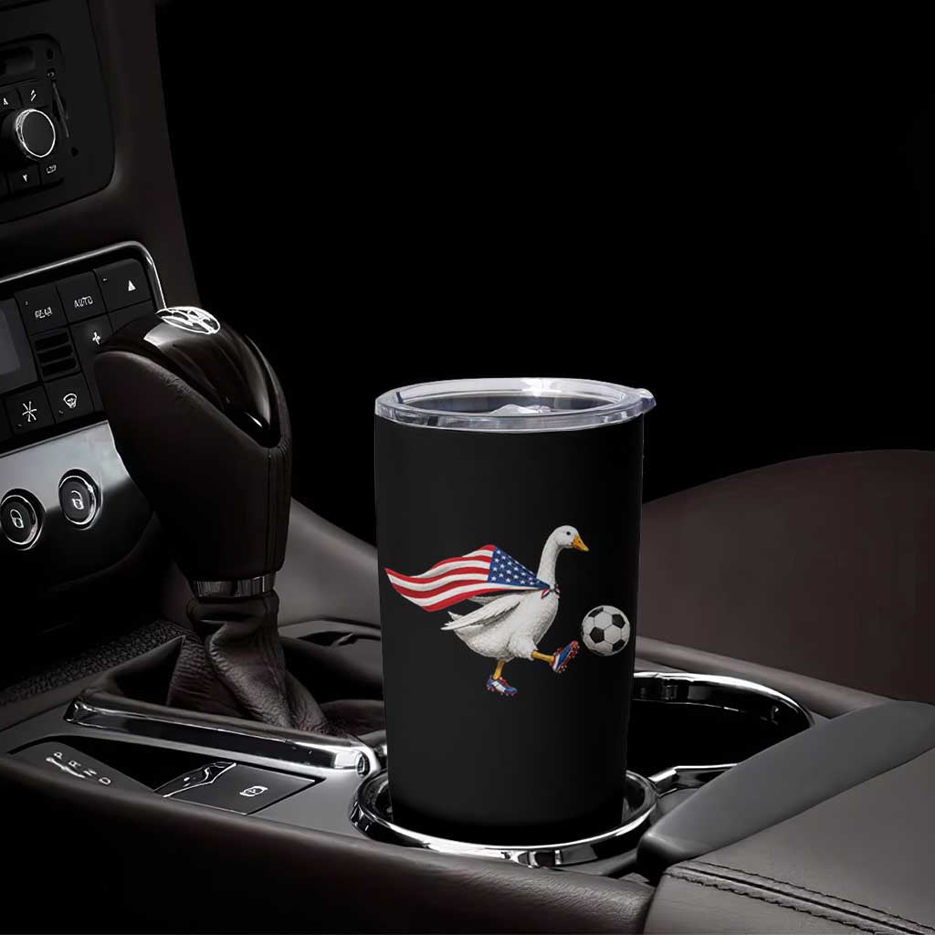 USA Soccer Goose Tumbler Cup American Flag Patriotic Football Fan Graphic