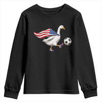 USA Soccer Goose Youth Sweatshirt American Flag Patriotic Football Fan Graphic