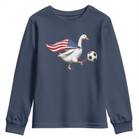 USA Soccer Goose Youth Sweatshirt American Flag Patriotic Football Fan Graphic