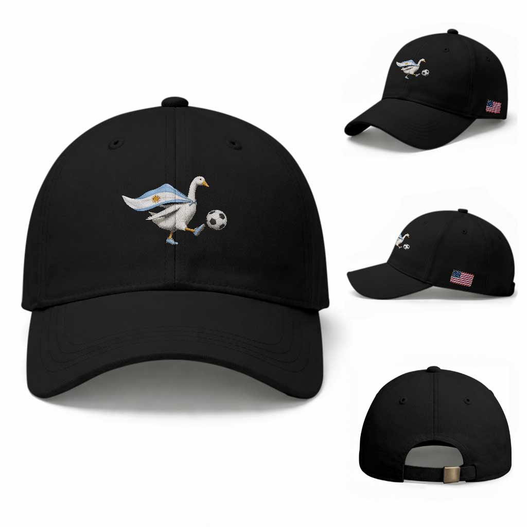 Argentina Soccer Goose Baseball Cap Argentine Flag Patriotic Football Fan Graphic