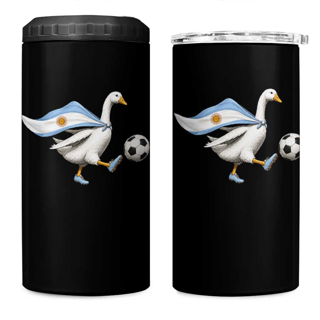 Argentina Soccer Goose 4 in 1 Can Cooler Tumbler Argentine Flag Patriotic Football Fan Graphic