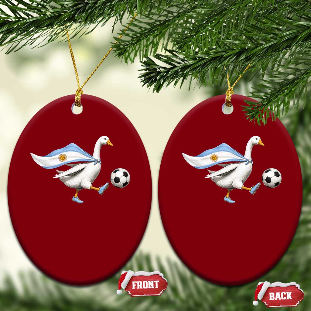 Argentina Soccer Goose Ceramic Ornament Argentine Flag Patriotic Football Fan Graphic