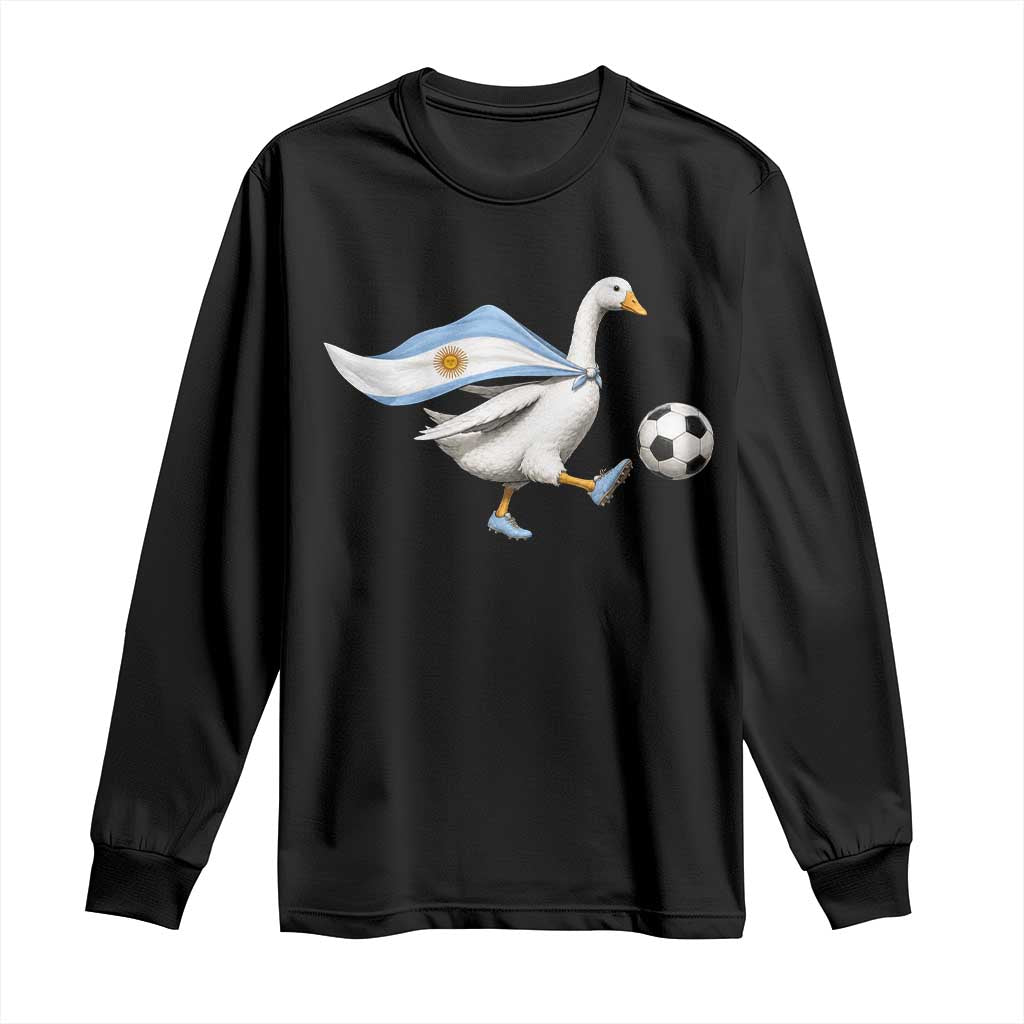 Argentina Soccer Goose Long Sleeve Shirt Argentine Flag Patriotic Football Fan Graphic
