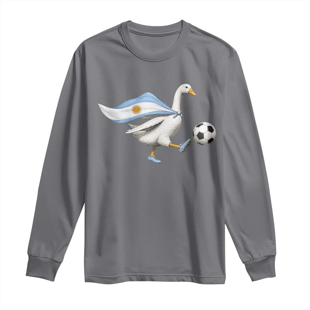 Argentina Soccer Goose Long Sleeve Shirt Argentine Flag Patriotic Football Fan Graphic