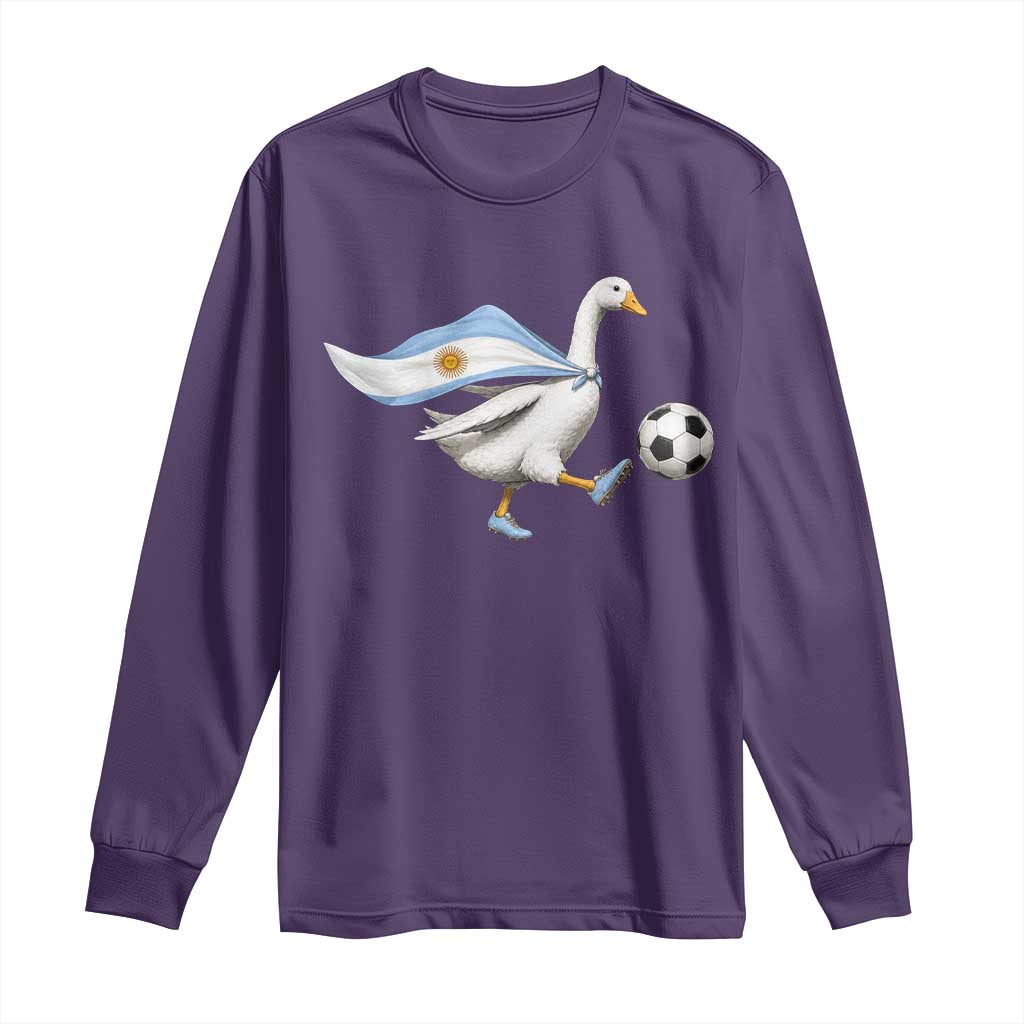 Argentina Soccer Goose Long Sleeve Shirt Argentine Flag Patriotic Football Fan Graphic