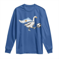 Argentina Soccer Goose Long Sleeve Shirt Argentine Flag Patriotic Football Fan Graphic