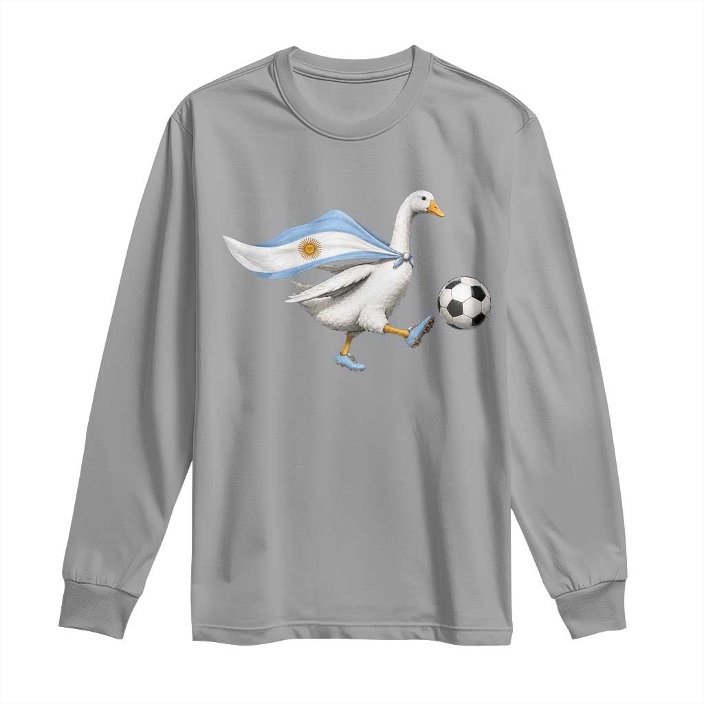 Argentina Soccer Goose Long Sleeve Shirt Argentine Flag Patriotic Football Fan Graphic