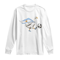 Argentina Soccer Goose Long Sleeve Shirt Argentine Flag Patriotic Football Fan Graphic