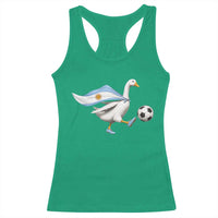 Argentina Soccer Goose Racerback Tank Top Argentine Flag Patriotic Football Fan Graphic