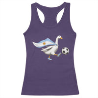 Argentina Soccer Goose Racerback Tank Top Argentine Flag Patriotic Football Fan Graphic