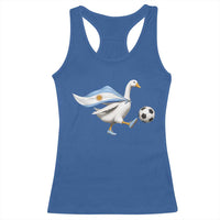 Argentina Soccer Goose Racerback Tank Top Argentine Flag Patriotic Football Fan Graphic