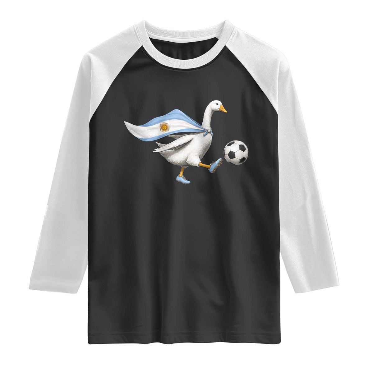 Argentina Soccer Goose Raglan Shirt Argentine Flag Patriotic Football Fan Graphic
