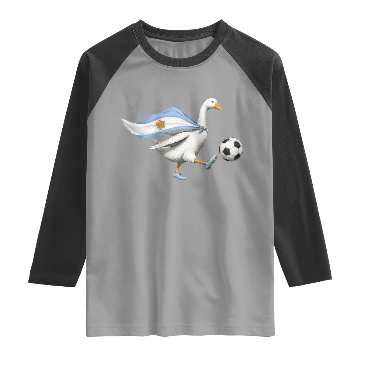 Argentina Soccer Goose Raglan Shirt Argentine Flag Patriotic Football Fan Graphic