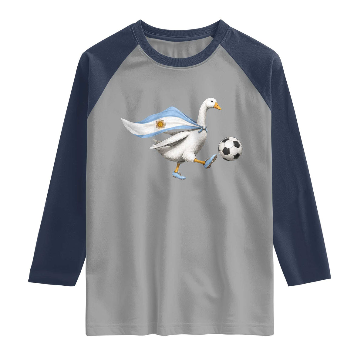 Argentina Soccer Goose Raglan Shirt Argentine Flag Patriotic Football Fan Graphic